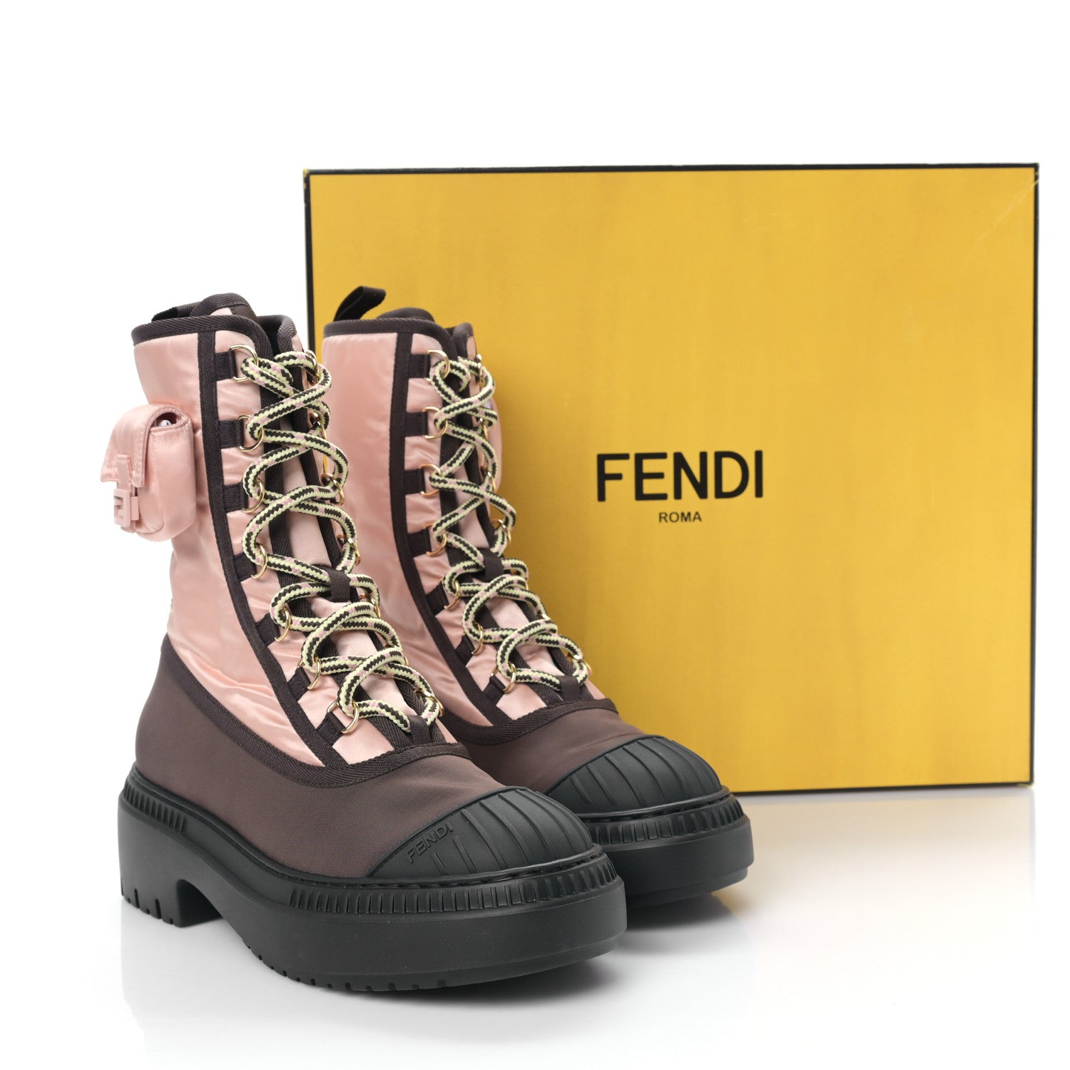 Fendi Nylon Baguette Domino 50mm Biker Boots 36 Baby Pink Nolita 7 of 7