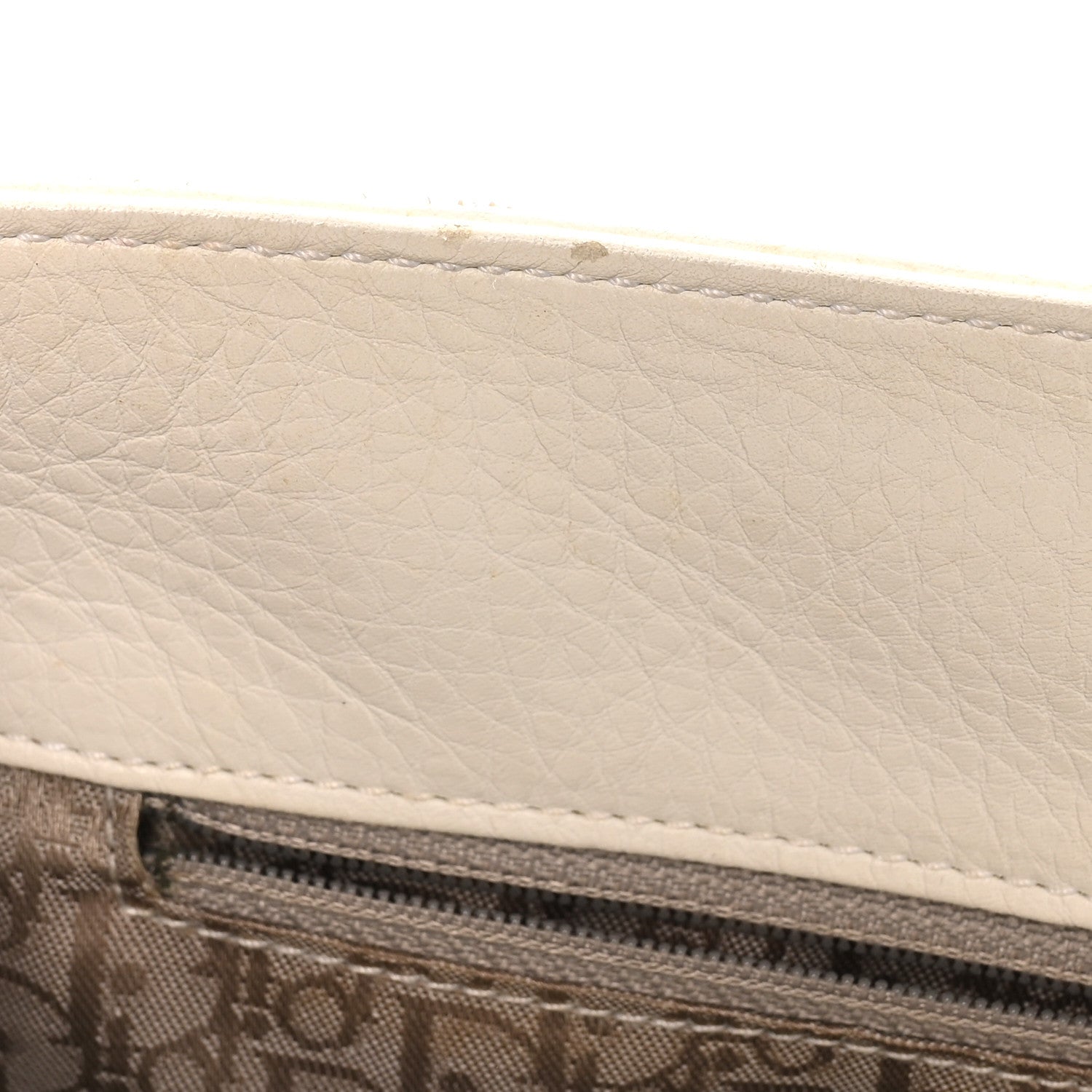 Christian Dior Calfskin Cannage D Buckle East West Tote White 9 of 10