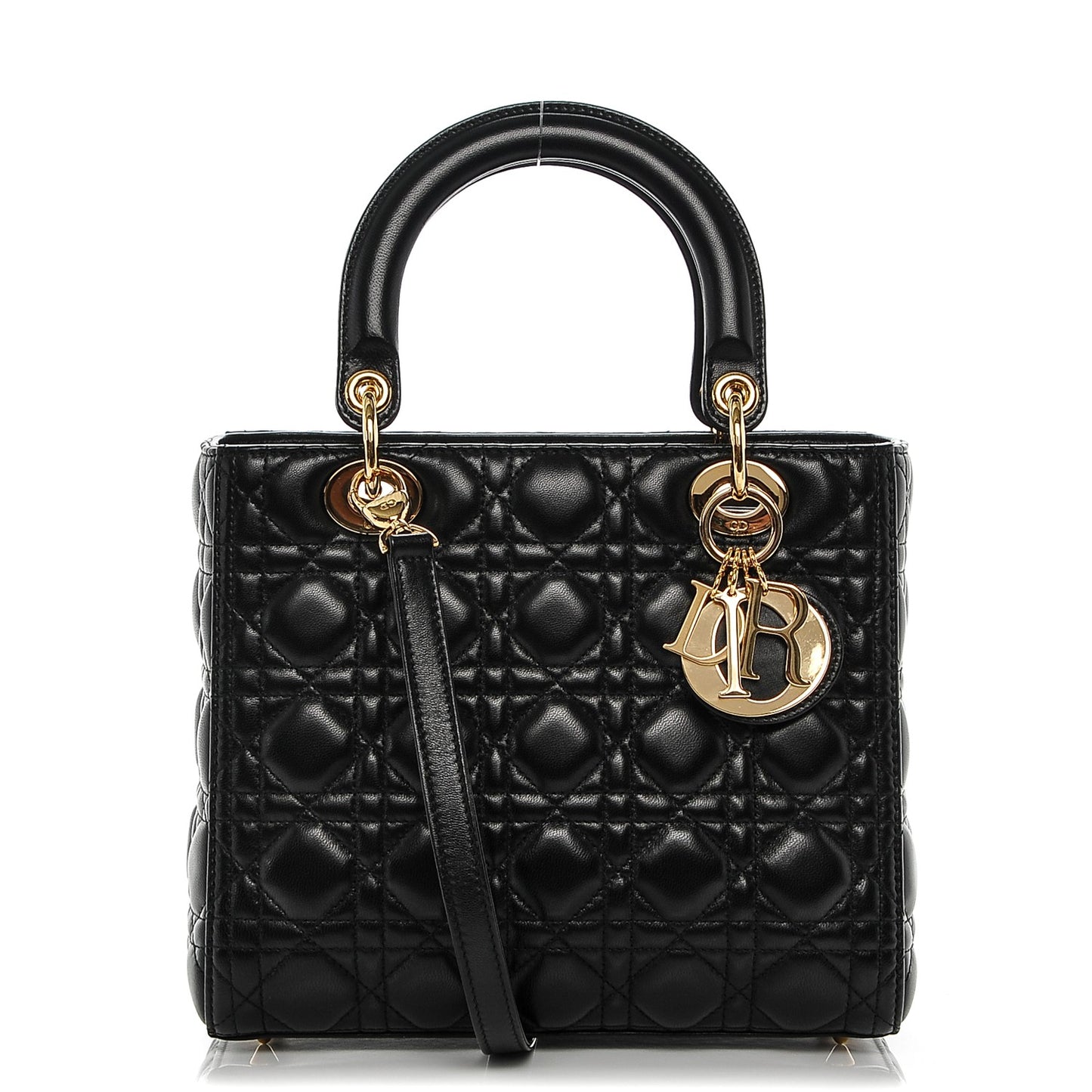 Lambskin Cannage Medium Lady Dior Black