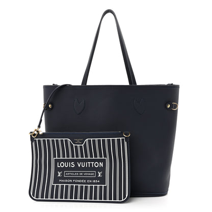 Louis Vuitton Monogram Calfskin Neo Neverfull Inside Out MM Navy 5 of 18