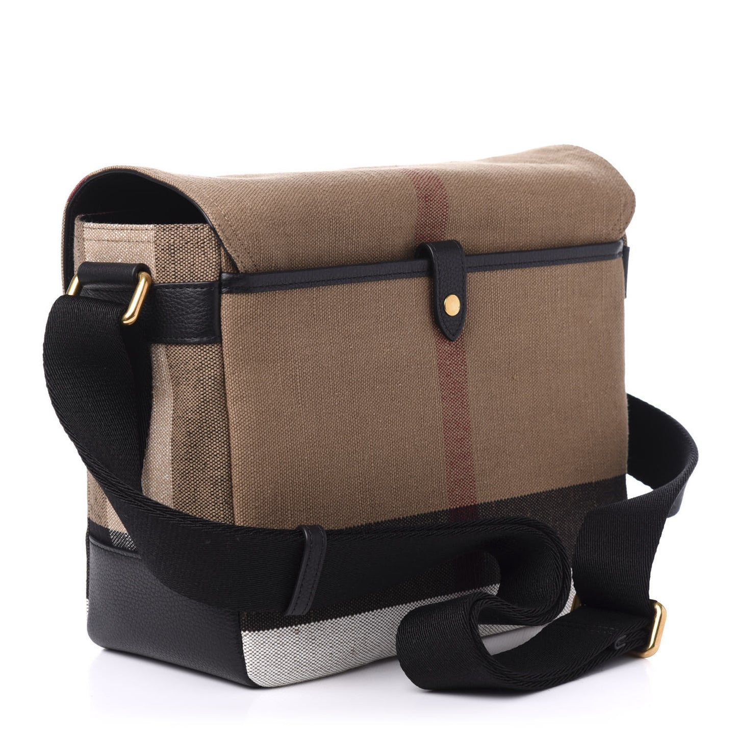 Canvas Mega Check Large Baildon Messenger Bag Black