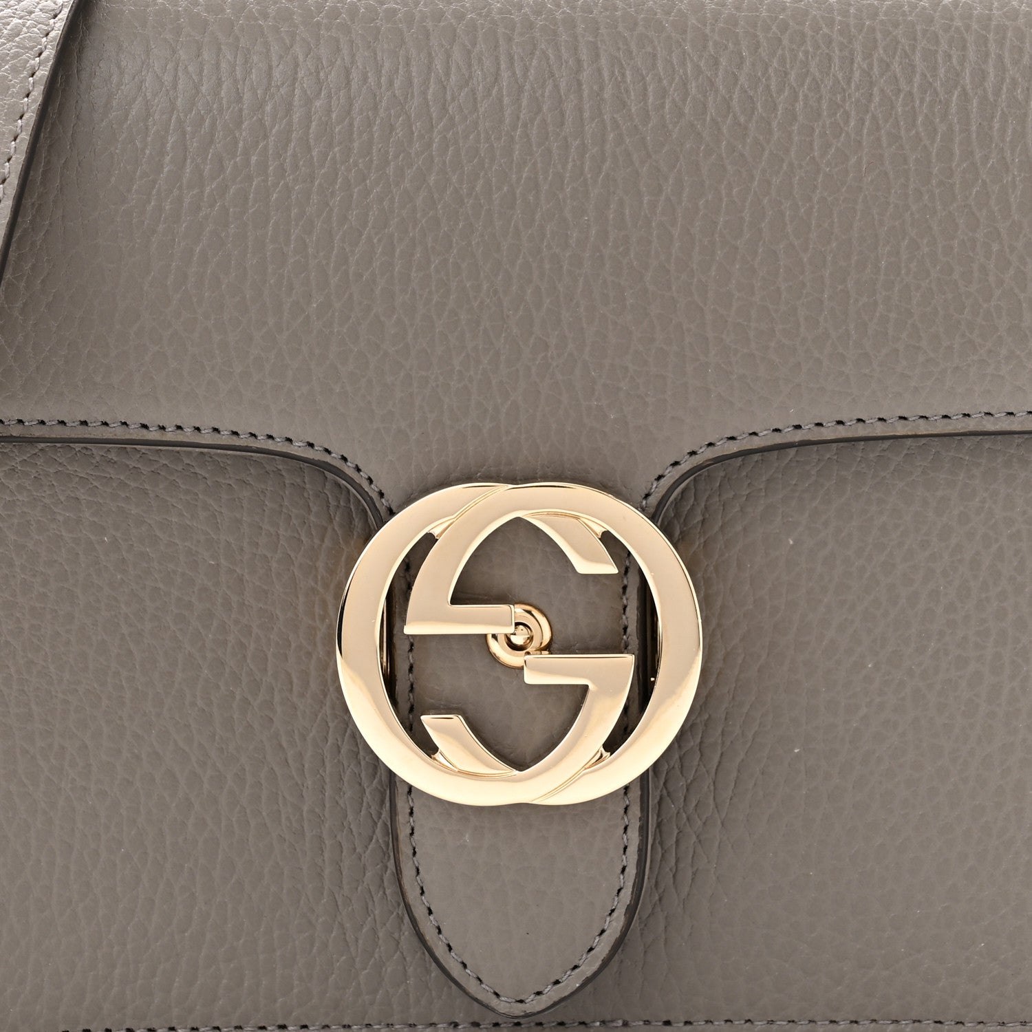 Gucci Dollar Calfskin Small Interlocking G Shoulder Bag Loess 8 of 10