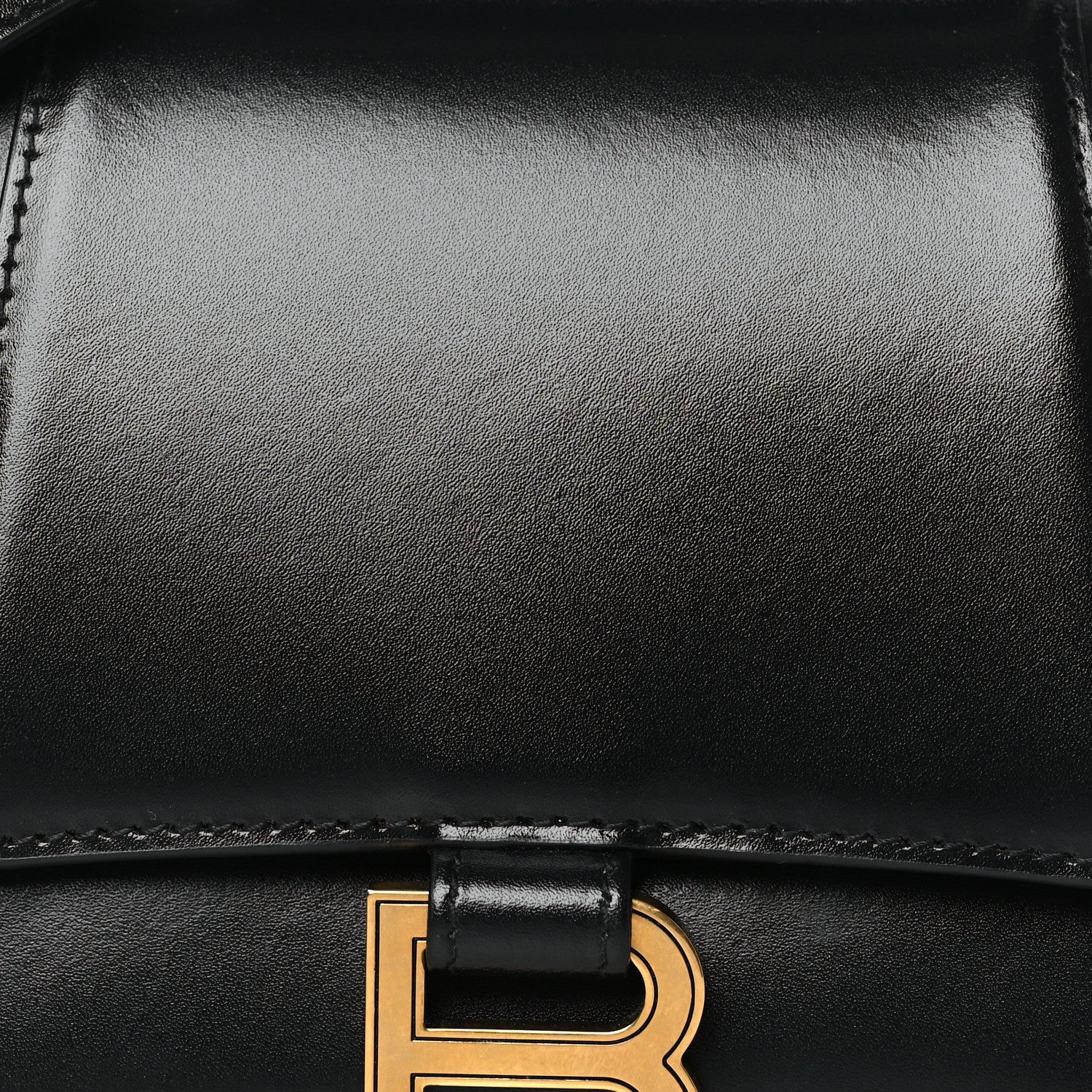 Balenciaga Shiny Box Calfskin Small Hourglass Top Handle Bag Black 8 of 11