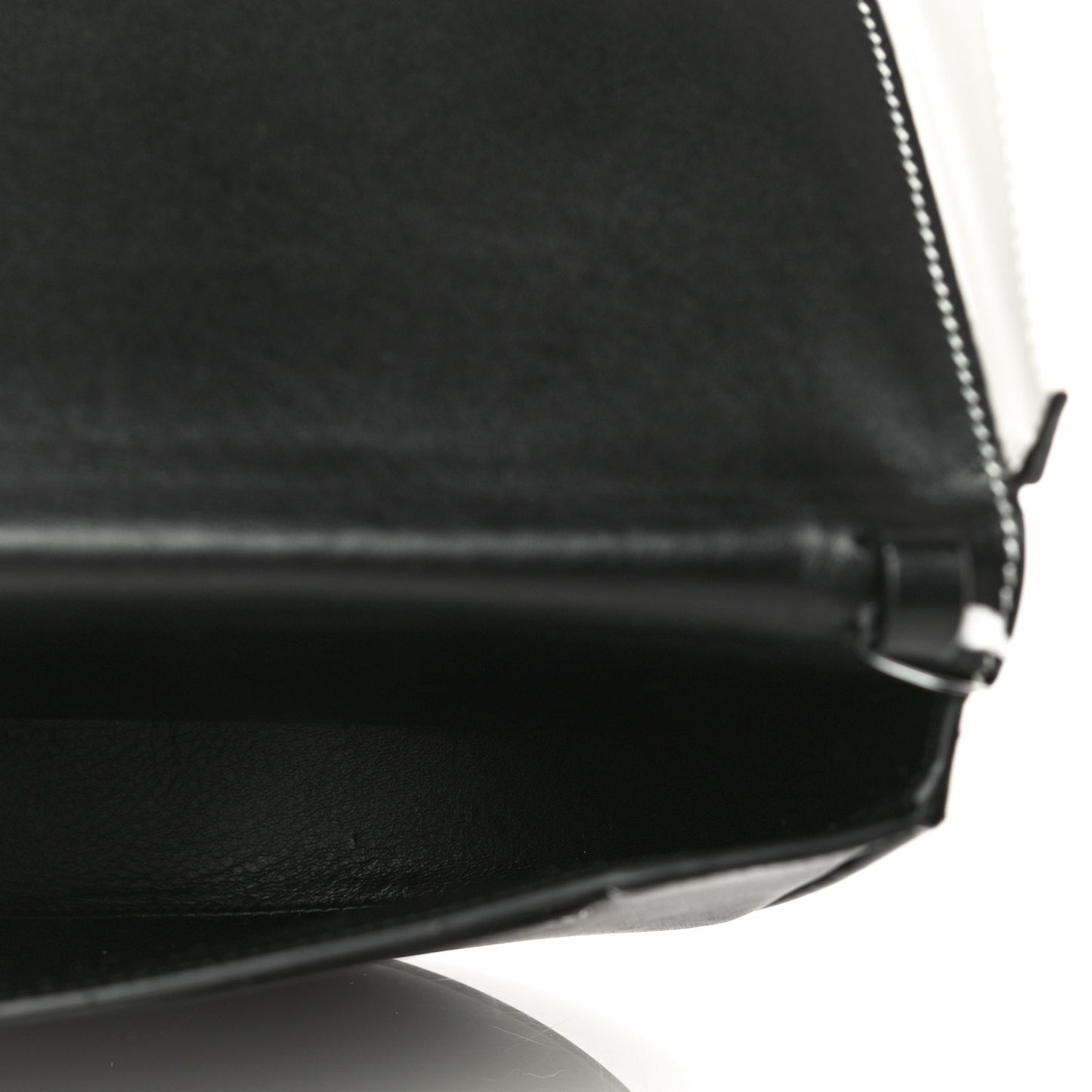Soft Calfskin Heel Bag Black Soft White