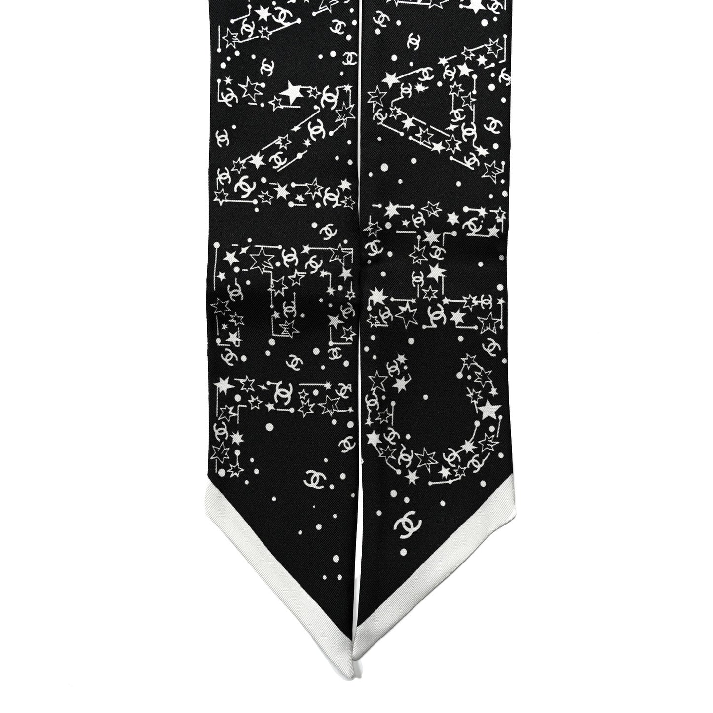 Silk Star Logo Slim Bandeau Scarf Black