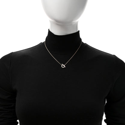 Hermes 18K Rose Gold Diamond Finesse Pendant Necklace 2 of 6