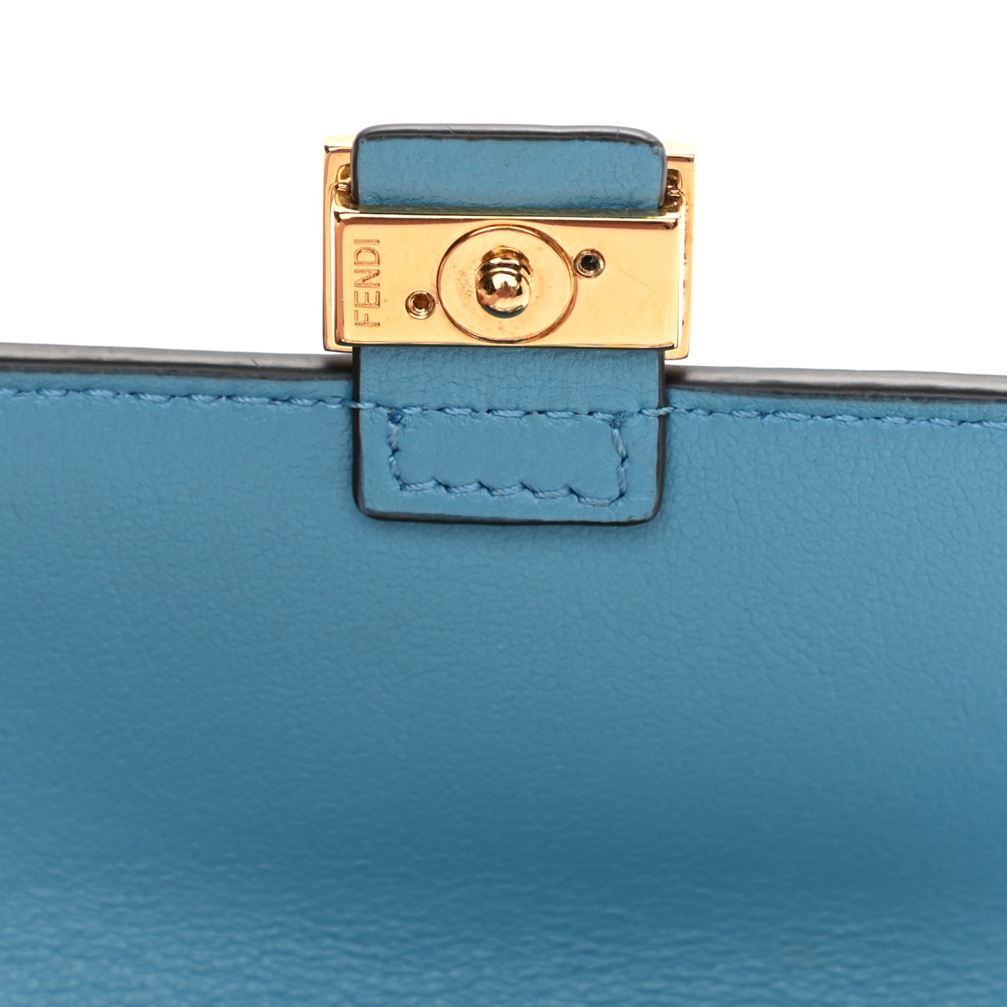 X SARAH COLEMAN Vitello Liberty Ceylon Micro FF Fish Eye Embossed Nano Baguette Charm Multicolor Cyber Blue