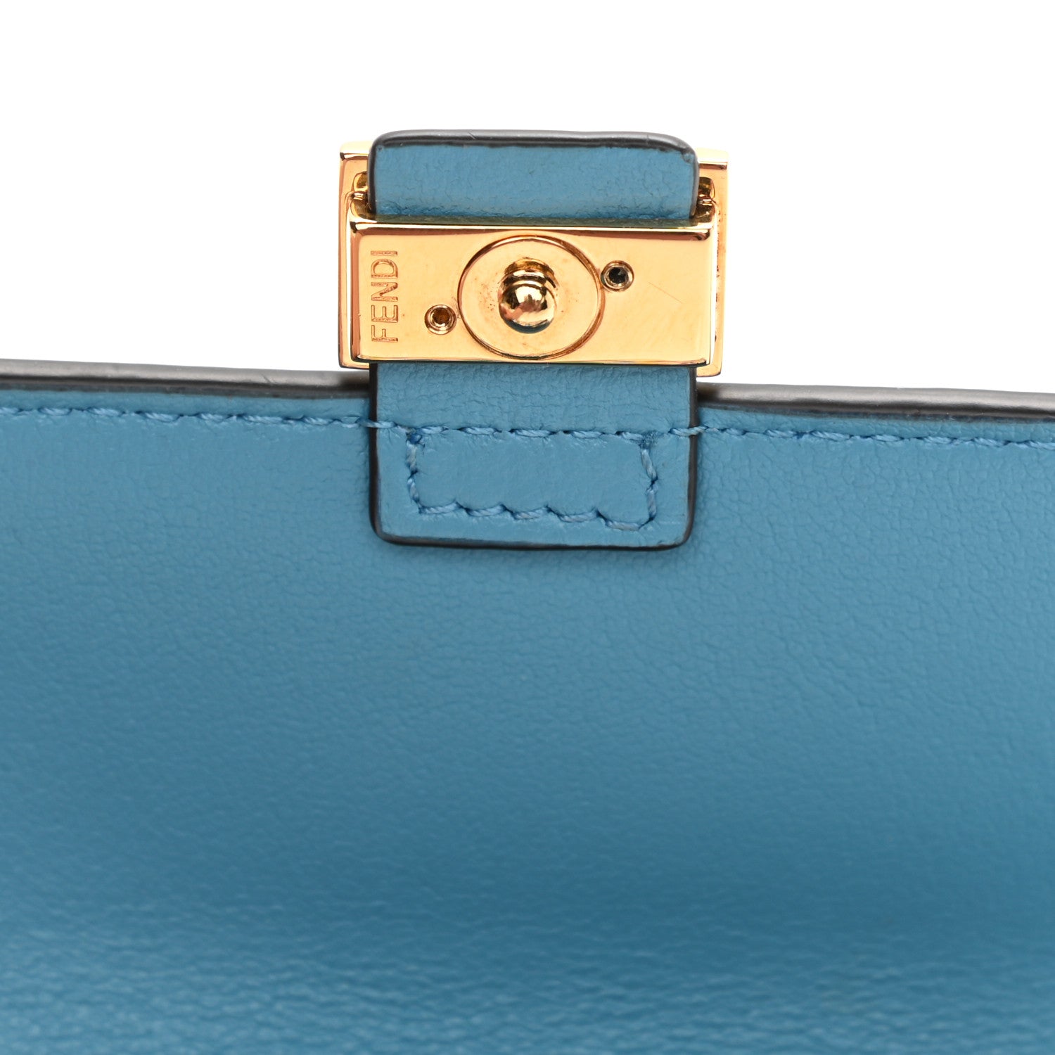 Fendi X SARAH COLEMAN Vitello Liberty Ceylon Micro FF Fish Eye Embossed Nano Baguette Charm Multicolor Cyber Blue 6 of 11