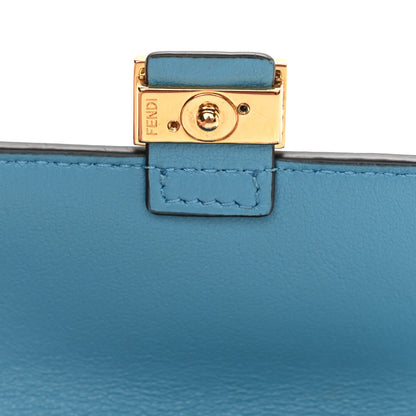 Fendi X SARAH COLEMAN Vitello Liberty Ceylon Micro FF Fish Eye Embossed Nano Baguette Charm Multicolor Cyber Blue 6 of 11