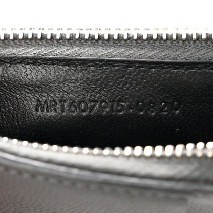 Saint Laurent Grain De Poudre Matelasse Chevron Monogram Fragments Zippered Card Case Coal 7 of 9