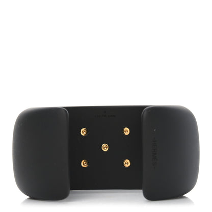 Hermes Pearwood Medor Wide Cuff Bracelet M Black 3 of 5