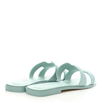 Hermes Epsom Oran Sandals 39 Vert Embrun 4 of 11