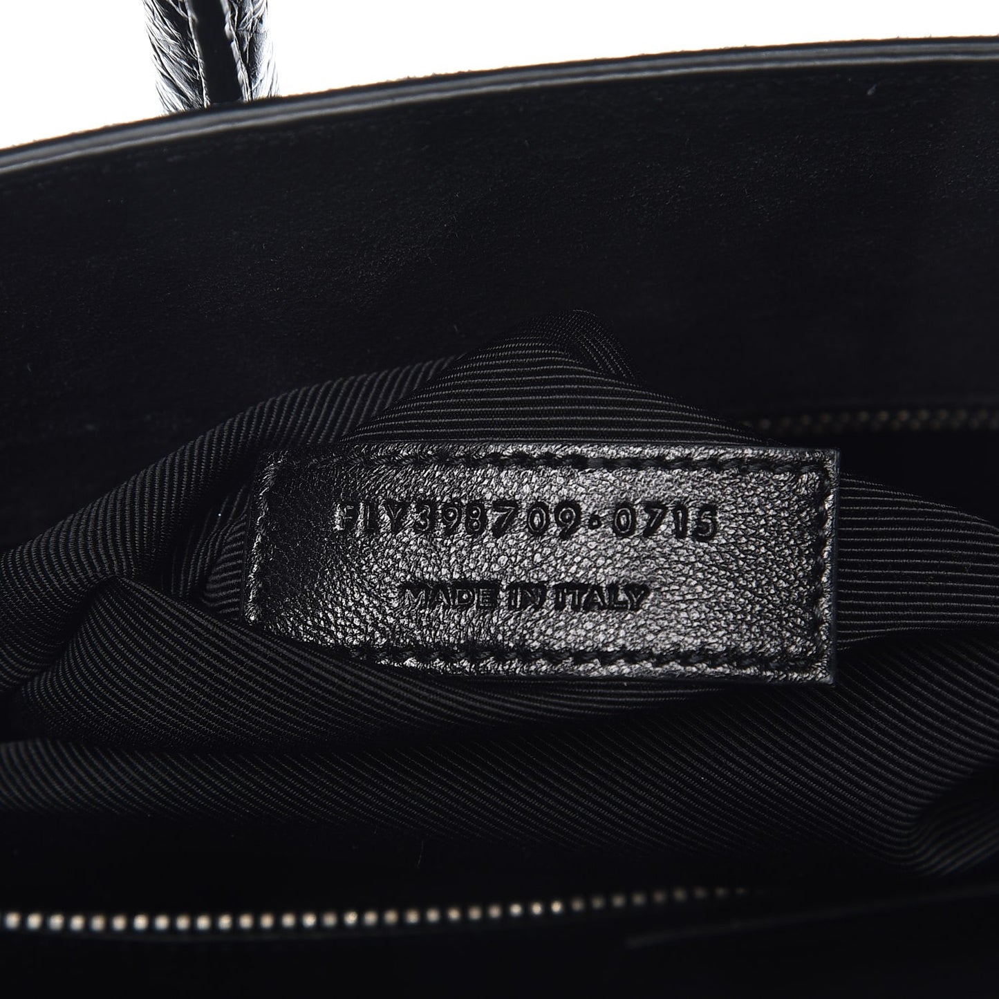 Suede Crocodile Embossed Small Sac De Jour Black