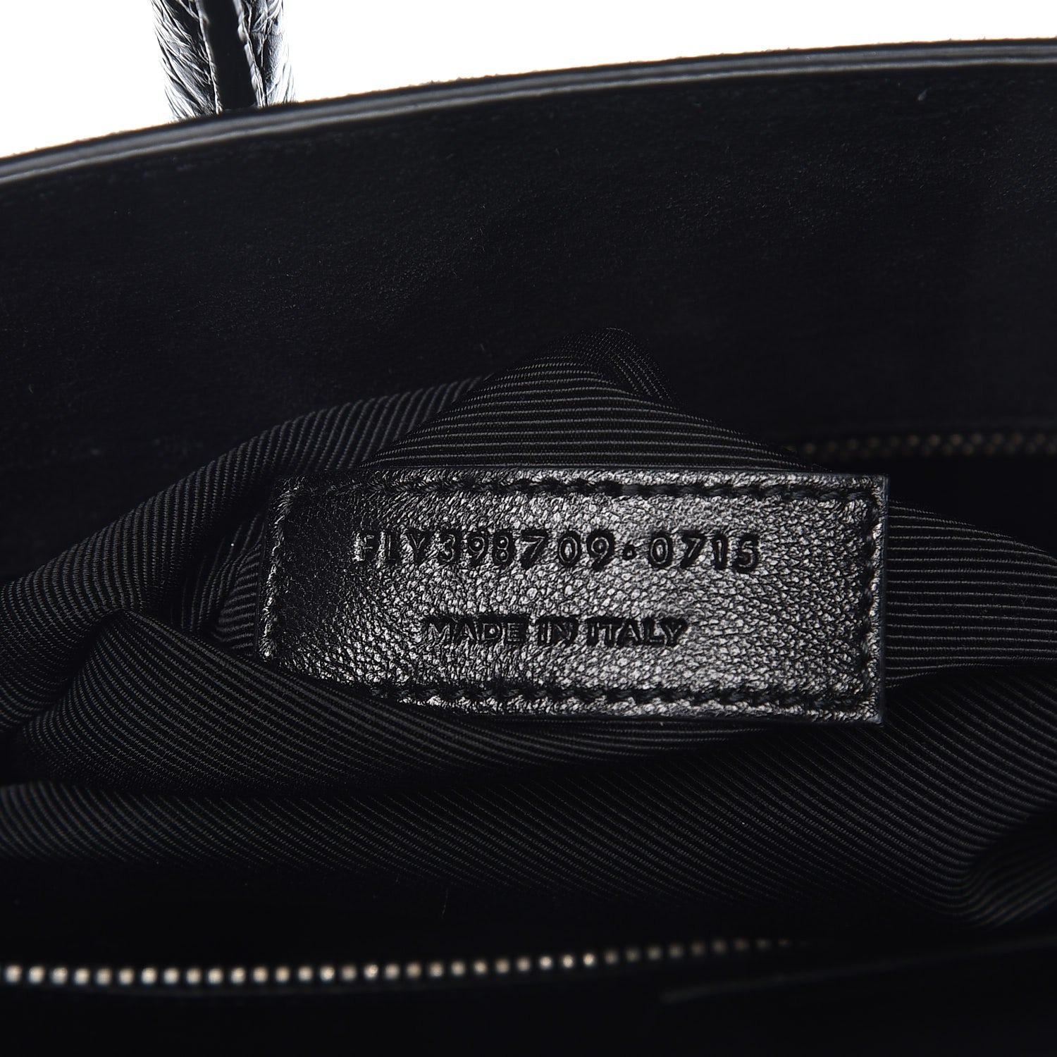 Saint Laurent Suede Crocodile Embossed Small Sac De Jour Black 7 of 11
