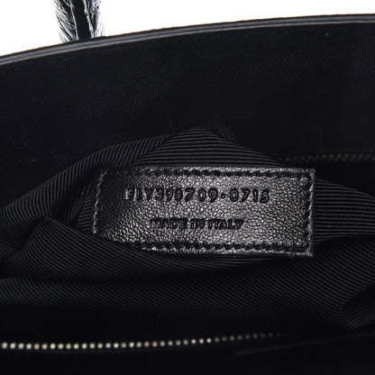 Saint Laurent Suede Crocodile Embossed Small Sac De Jour Black 7 of 11
