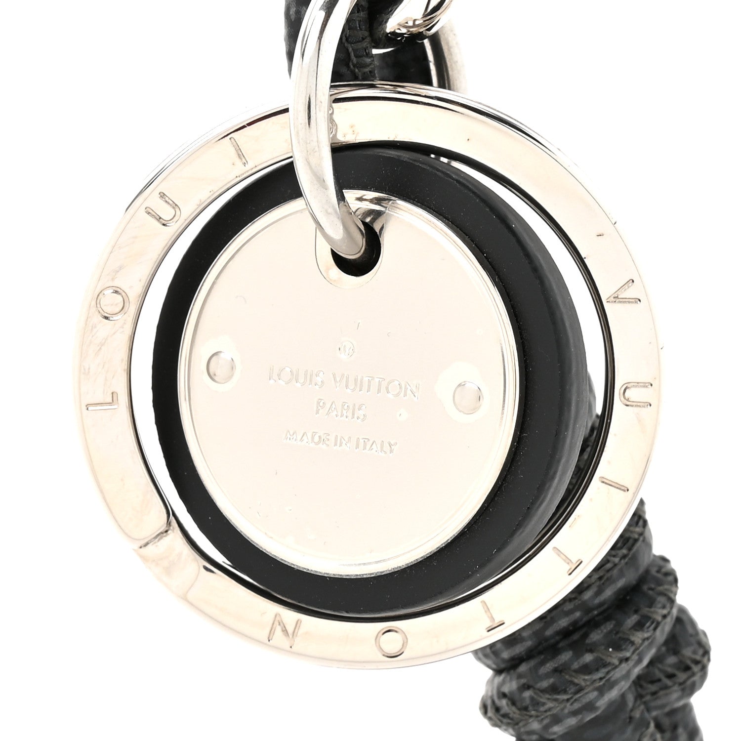 Louis Vuitton Palladium Damier Graphite Rope Bag Charm Key Holder 3 of 4