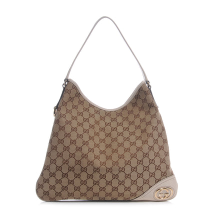 Gucci Monogram GG New Britt Hobo Ivory 1 of 9