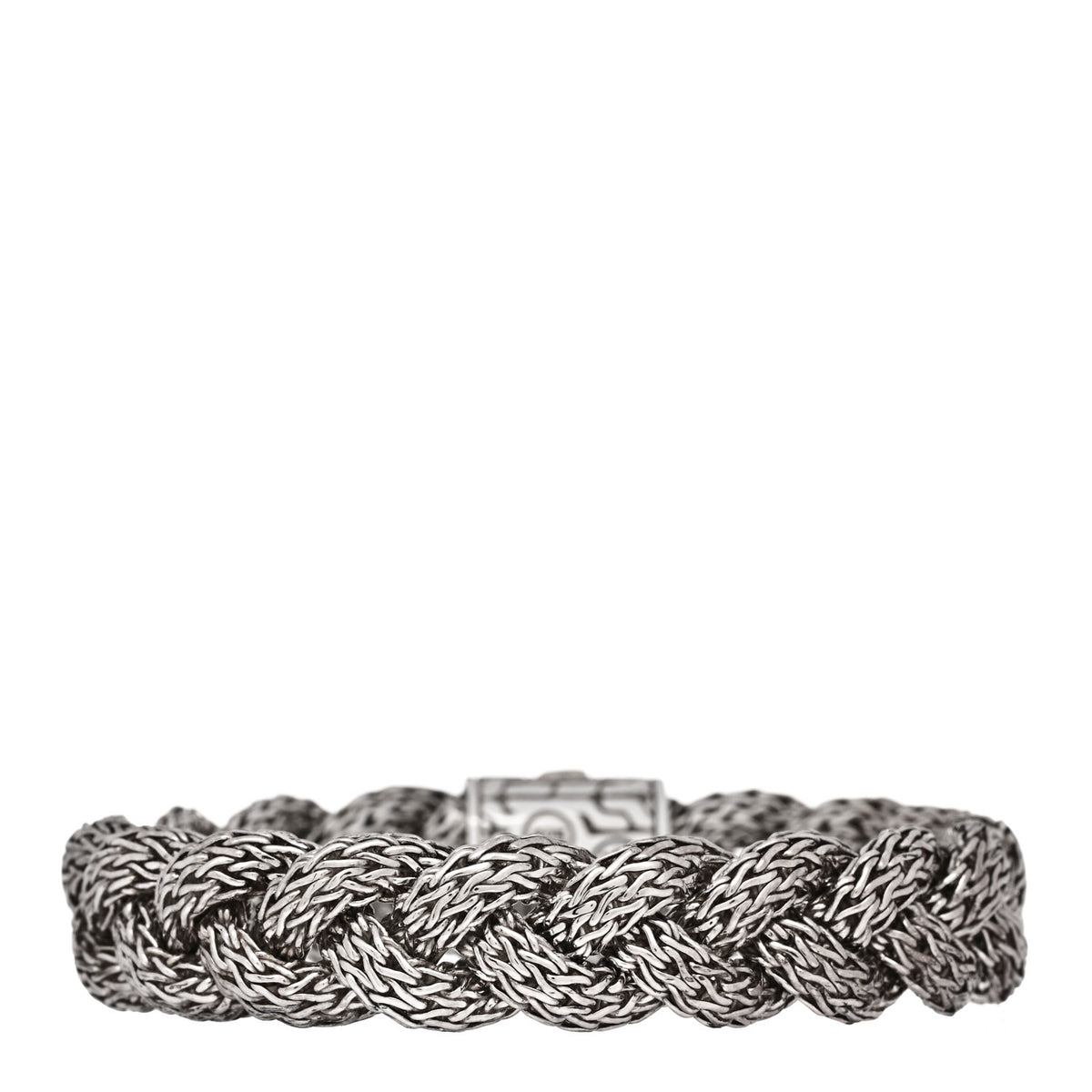 Sterling Silver 14mm Braided Classic Chain Bracelet