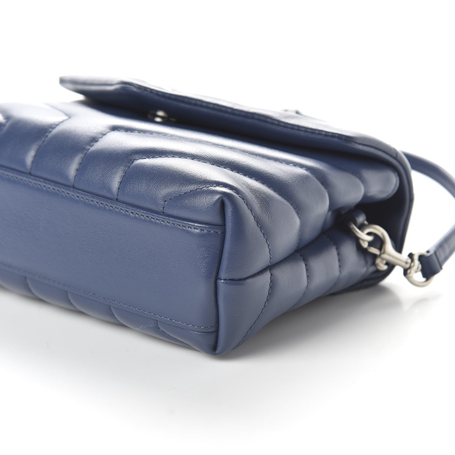 Saint Laurent Calfskin Y Quilted Monogram Toy Loulou Chain Satchel Denim 7 of 9
