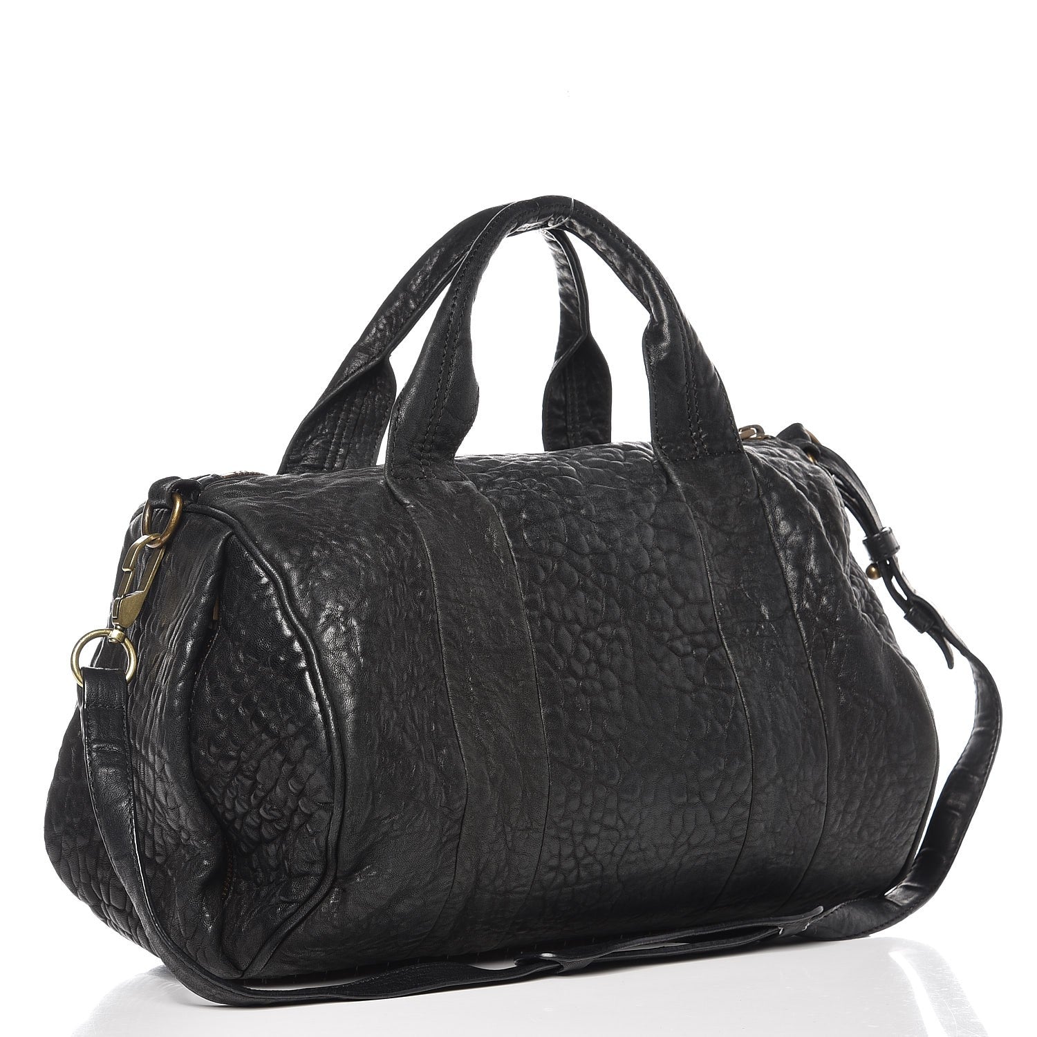 Alexander Wang Pebbled Lambskin Rocco Black Antique Brass Hardware 4 of 15