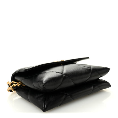 Chanel Lambskin Quilted Chanel 19 Flap Clutch Black 4 of 8