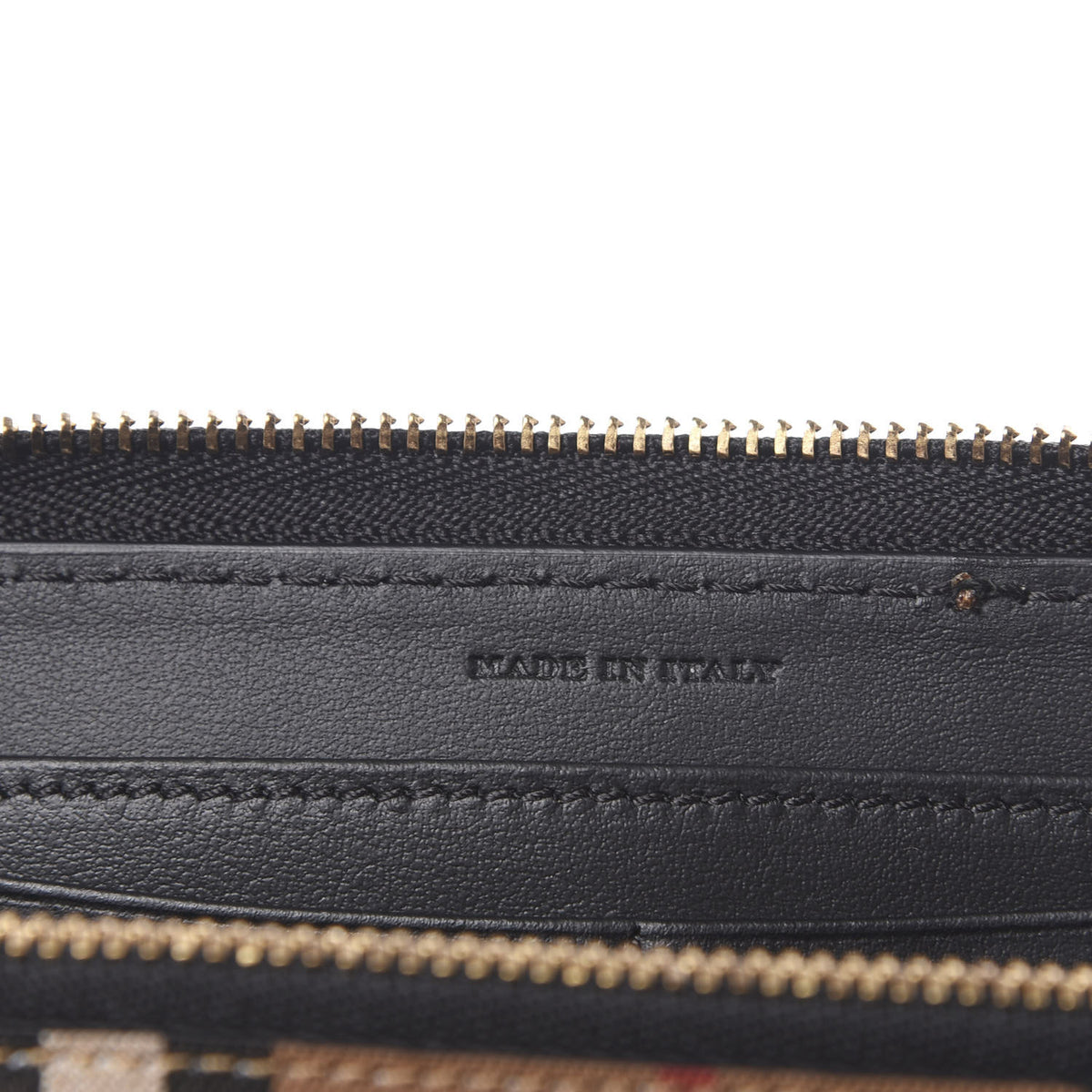 Vintage Check Elmore Zip Around Wallet Black
