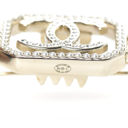 Chanel Crystal Chain CC Vendome Hair Clip Barrette Gold 4 of 5
