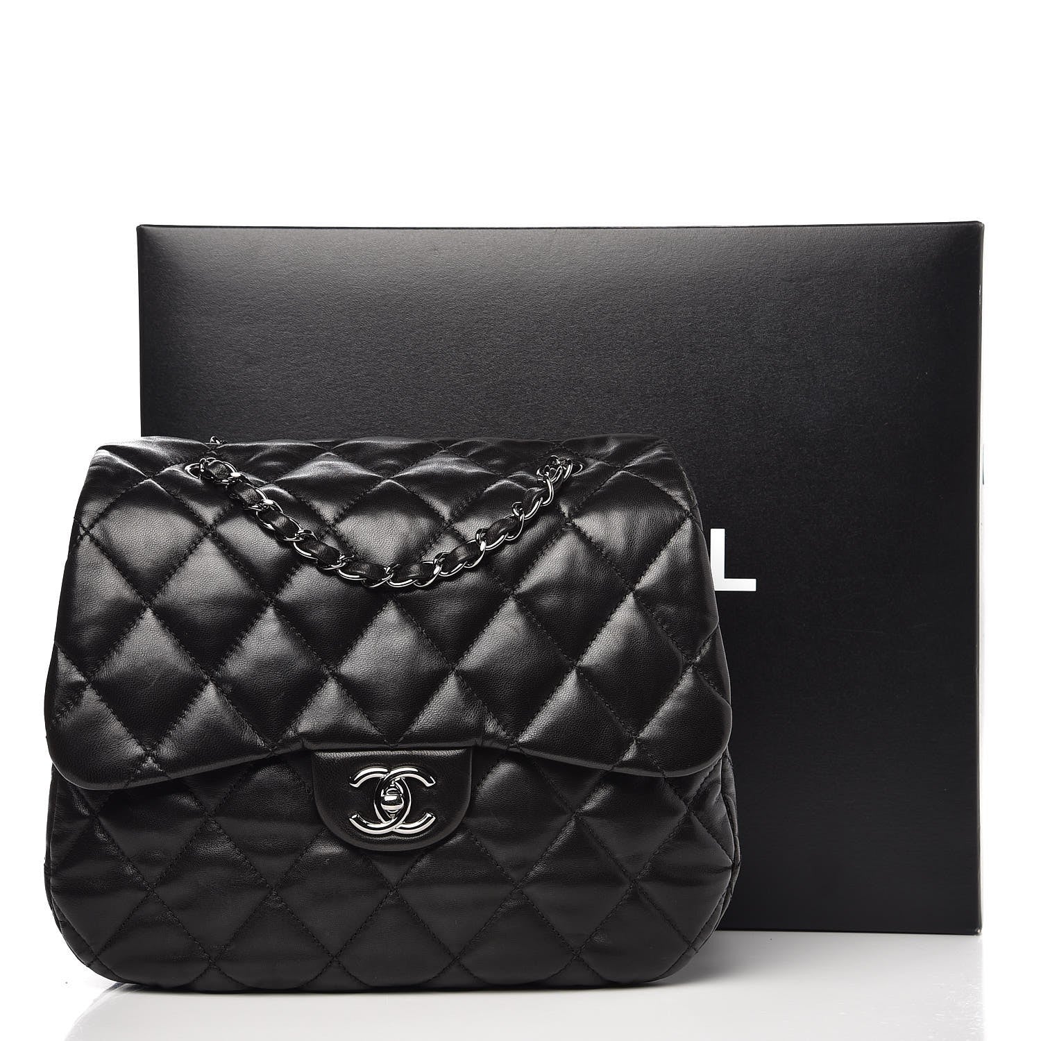 Chanel Lambskin Quilted 3 Large Flap Black 8 of 8
