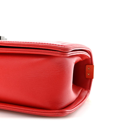 Chanel Lambskin Embossed Medium Boy Cube Flap Red 10 of 10