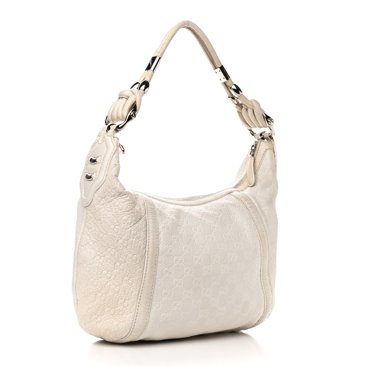 Guccissima Medium Techno Horsebit Hobo White