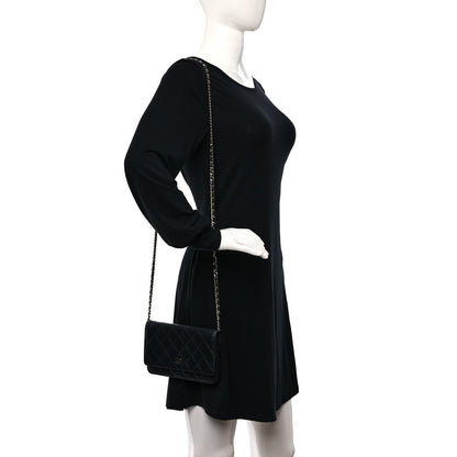 Chanel Lambskin Quilted Wallet On Chain WOC Black 2 of 11