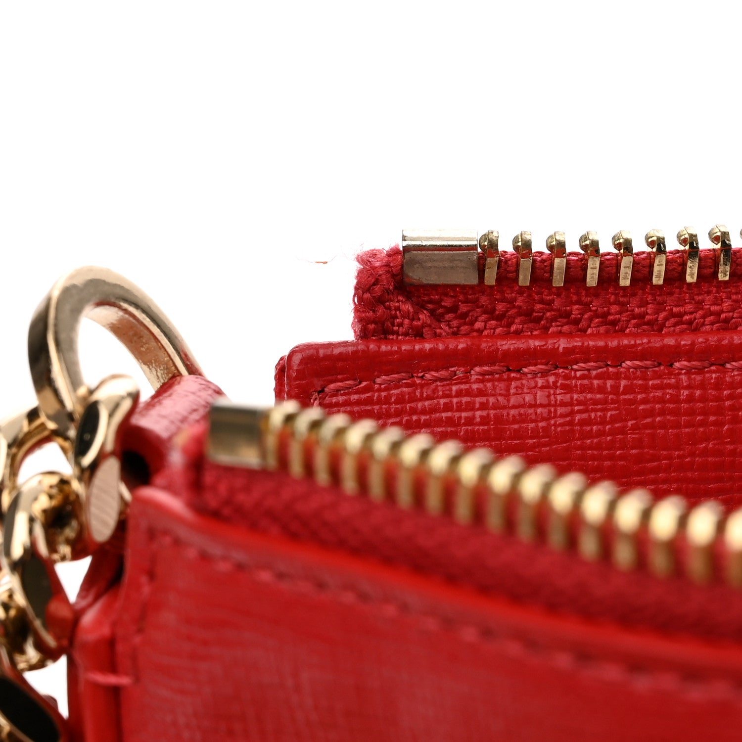 Versace Saffiano Calfskin Palazzo Chain Crossbody Red 11 of 11