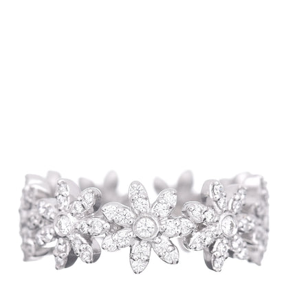 Tiffany 18K White Gold Diamond Daisy Metro Band Ring 49 4.75 3 of 6