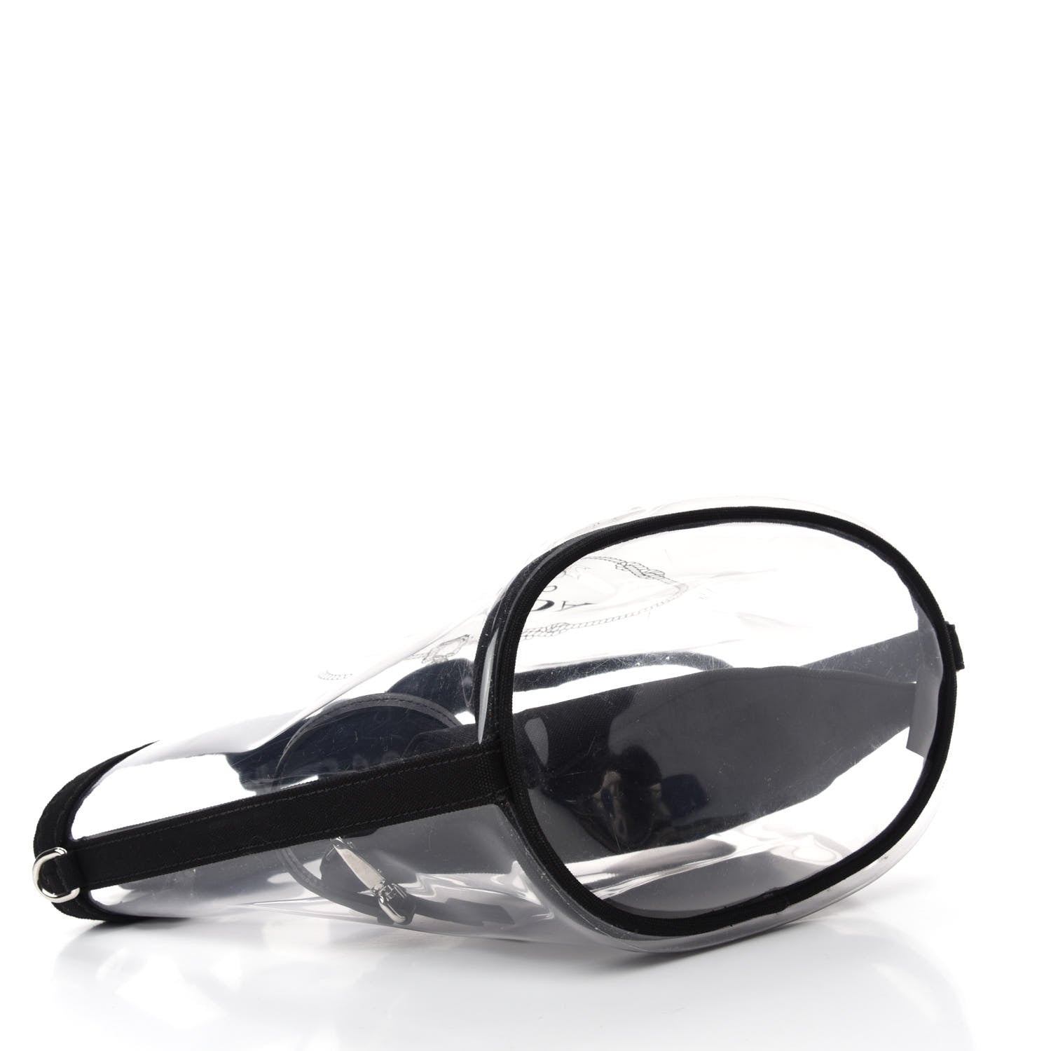 Prada Plexiglass Canapa Small Shopper Tote Black 4 of 11