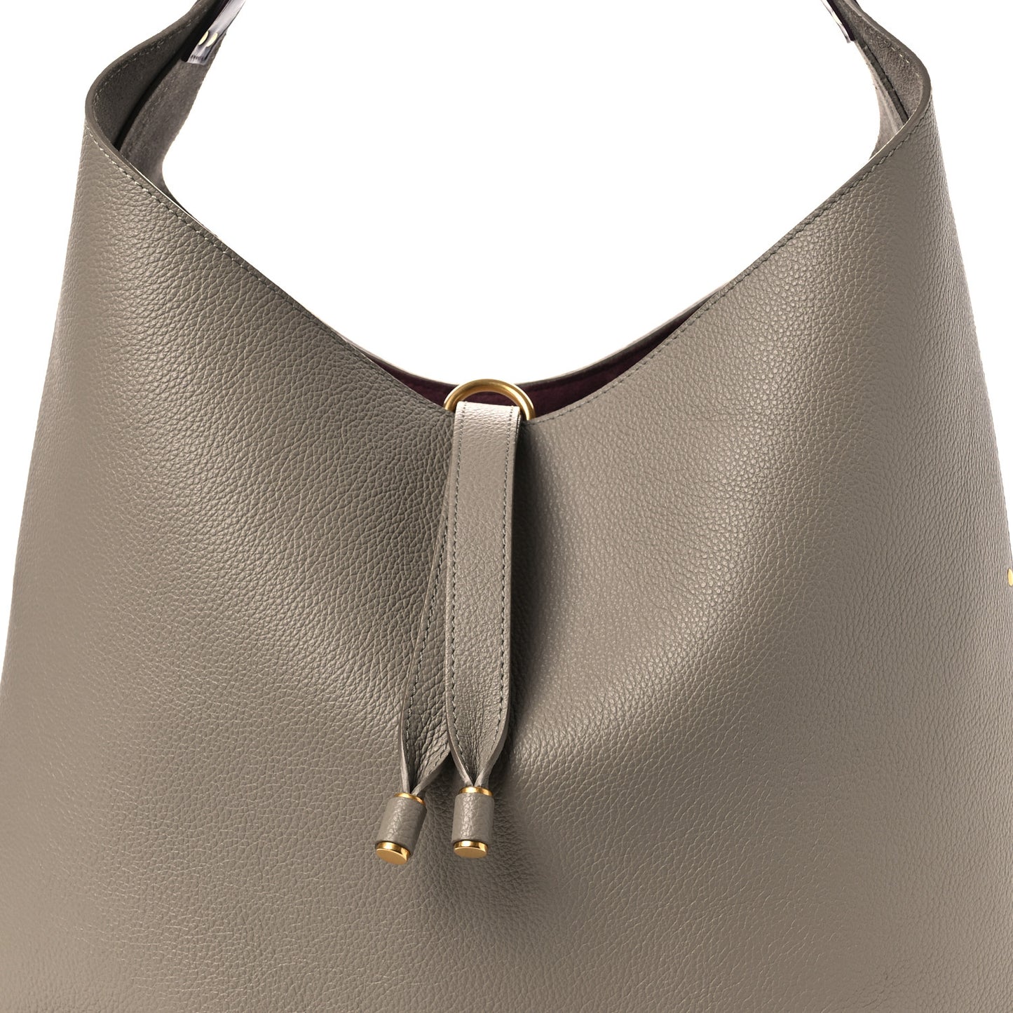 Grained Calfskin Marcie Hobo Bag Motty Grey