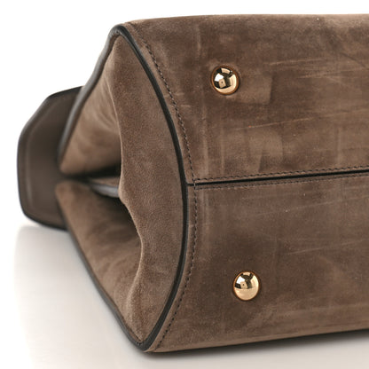 Salvatore Ferragamo Calfskin Suede Margot Top Handle Satchel Caraway Seed 7 of 8