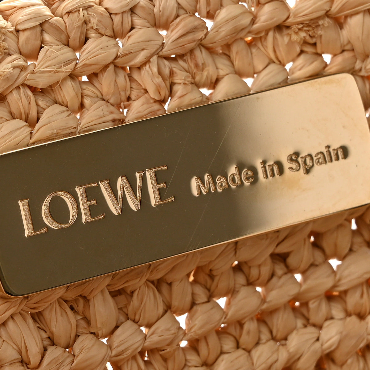 Loewe Raffia Calfskin Medium Puzzle Fold Tote Natural 6 of 12