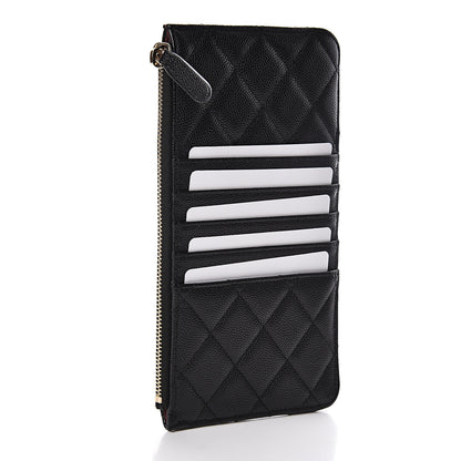 Chanel Caviar Quilted Classic Flat Wallet Pouch Black 3 of 8