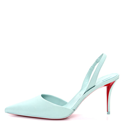 Christian Louboutin Nappa Apostropha 80 Slingback Pumps 38.5 Iceberg 1 of 10