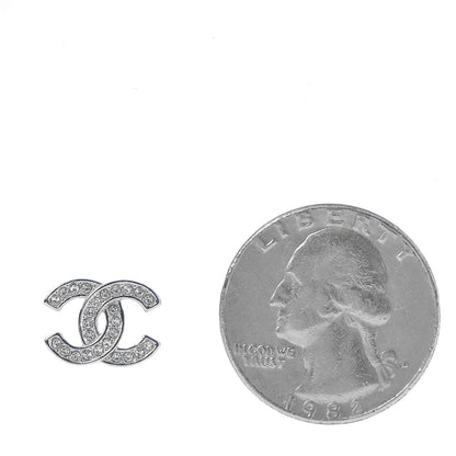 Chanel Crystal CC Earrings Silver 2 of 5