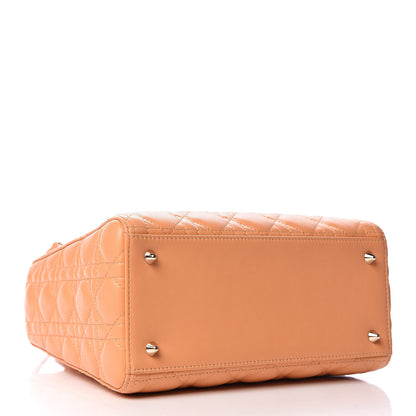 Christian Dior Lambskin Cannage Medium Lady Dior Orange 4 of 10