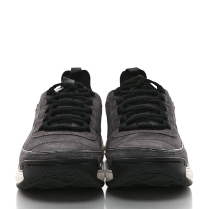 Chanel Suede Calfskin Nylon Grosgrain CC Sneakers 41 Gray 2 of 9
