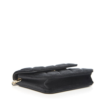 Chanel Velvet Quilted Pearl Crush Clutch With Chain Black 3 of 10