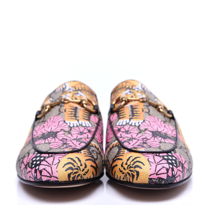 Gucci GG Supreme Monogram Bengal Womens Princetown Slippers 35 Beige Crop Pink 2 of 12