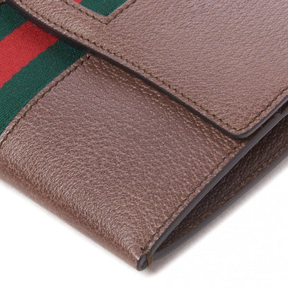 Gucci Grained Calfskin Web Totem Three Piece Monogram Shoulder Bag Dark Brown 5 of 7