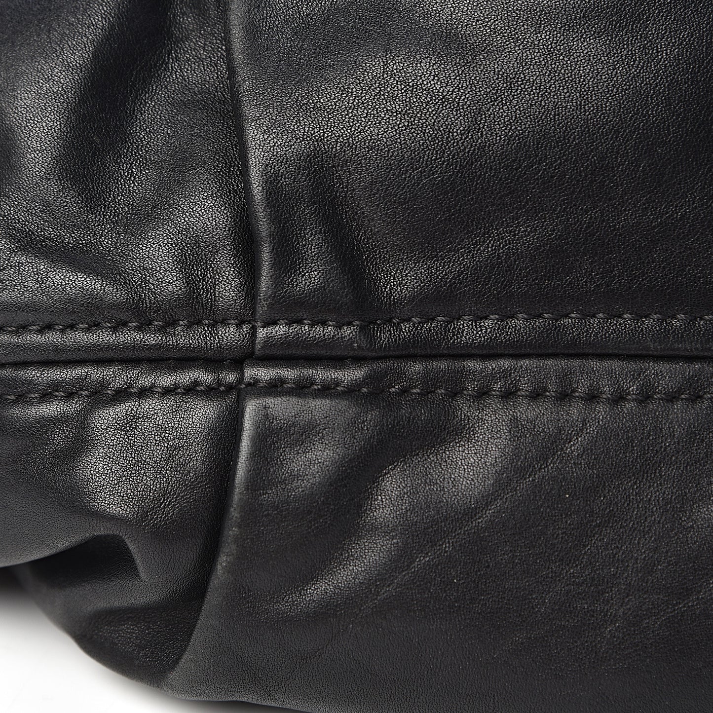 Soft Calfskin Pleated Hobo Black