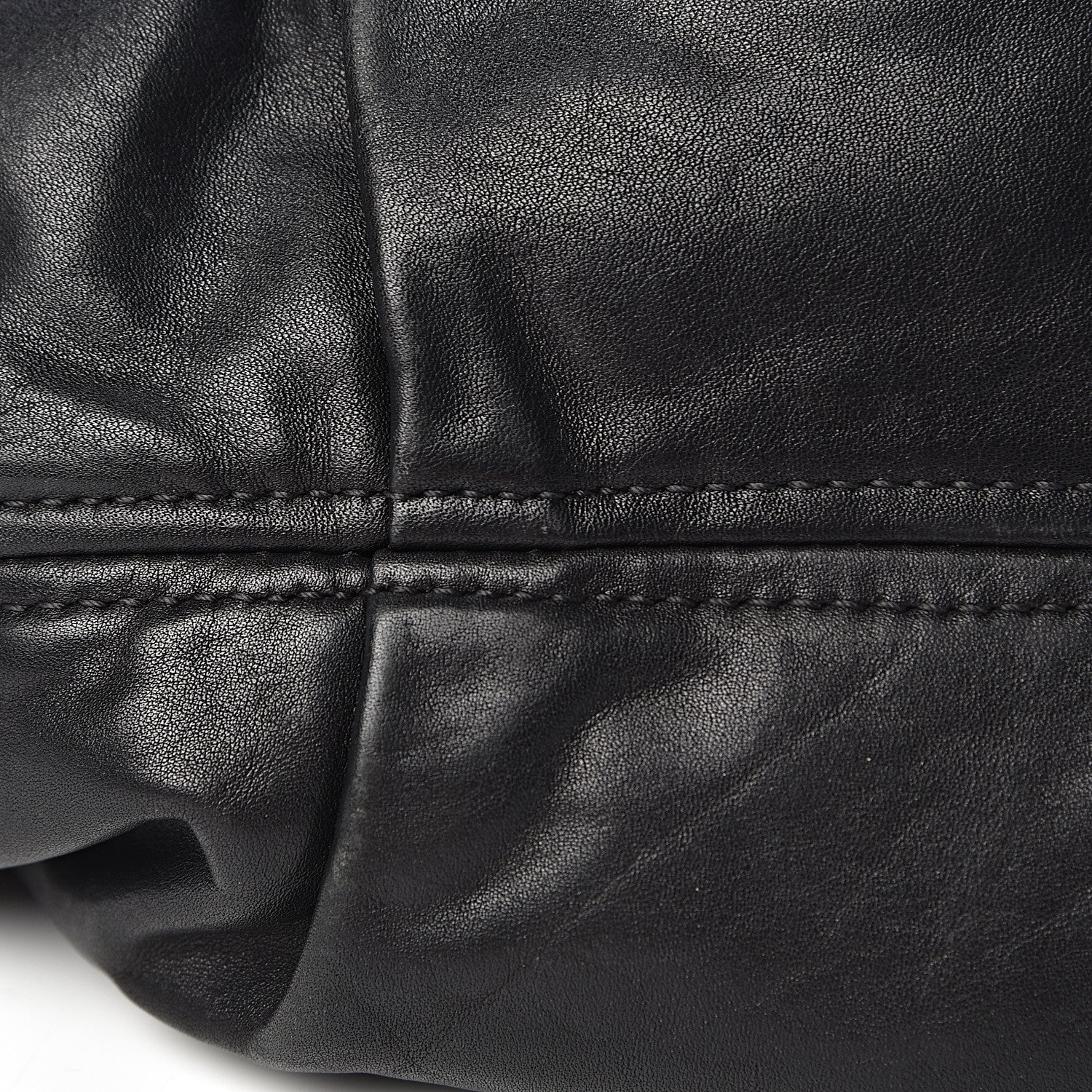 Prada Soft Calfskin Pleated Hobo Black 12 of 16