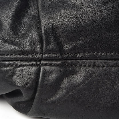 Prada Soft Calfskin Pleated Hobo Black 12 of 16