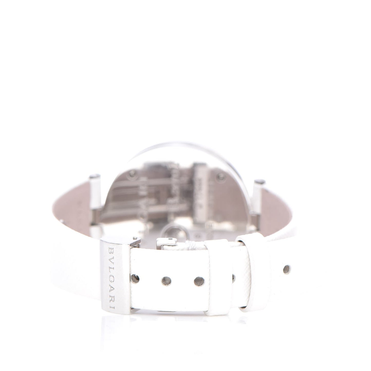 BVLGARI Stainless Steel Calfskin Diamond Pink Mother of Pearl 30mm B.Zero1 Three Hearts Quartz Watch