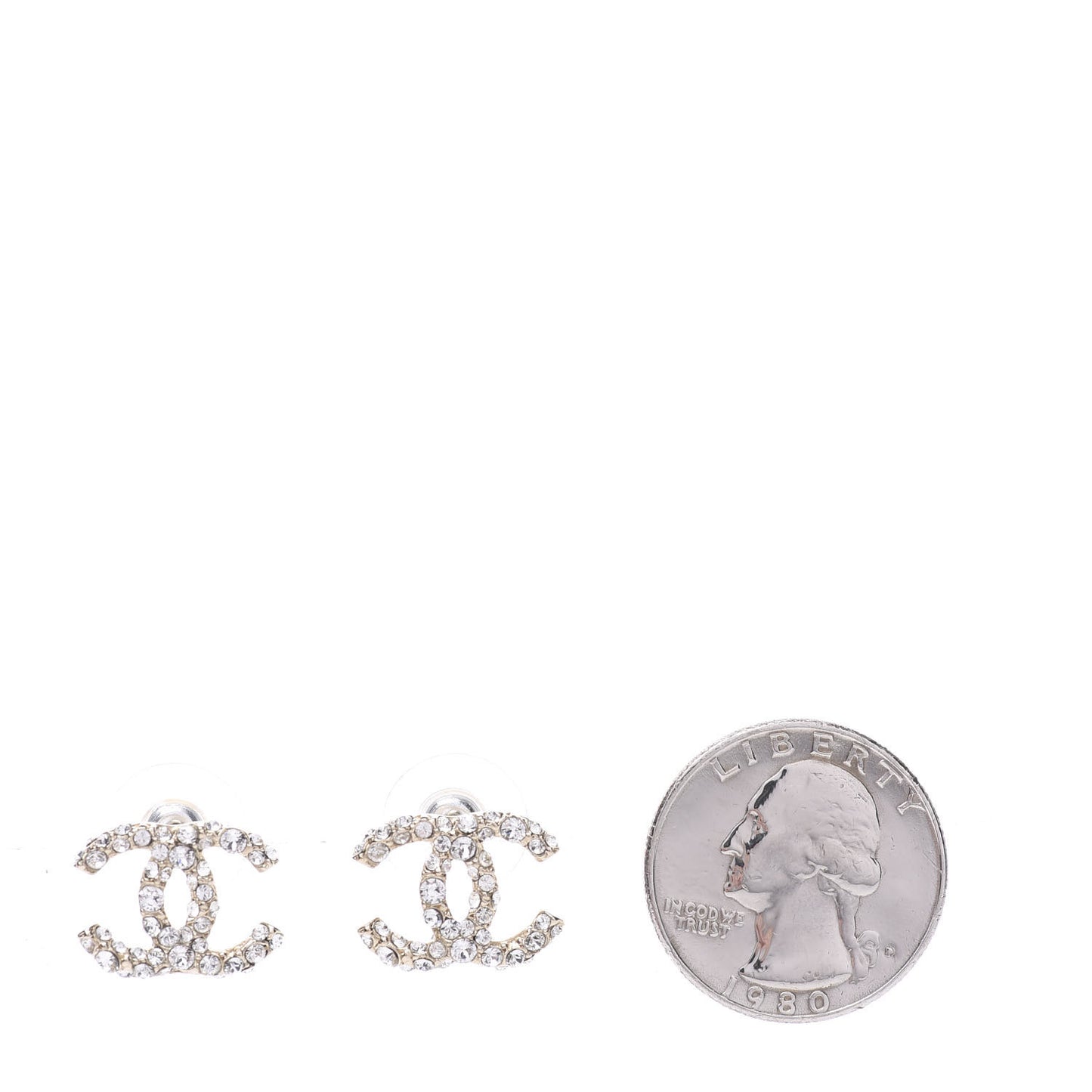 Crystal CC First Class Stud Earrings Gold